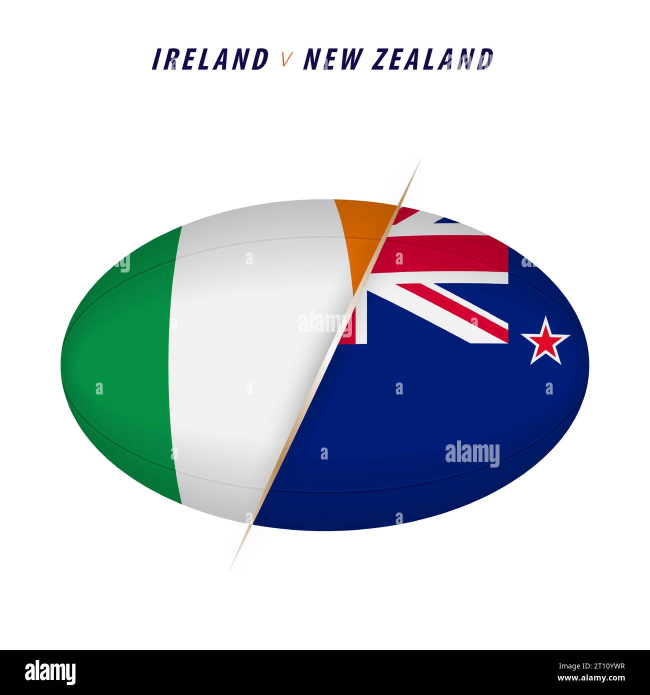 Rugby competition Ireland vs New Zealand. Rugby versus icon for quarter