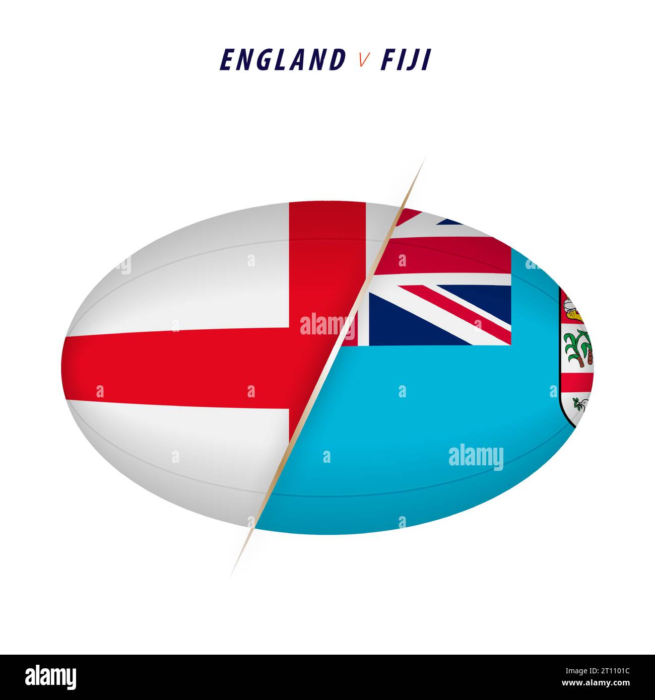 Rugby competition England vs Fiji. Rugby versus icon for quarter finals ...