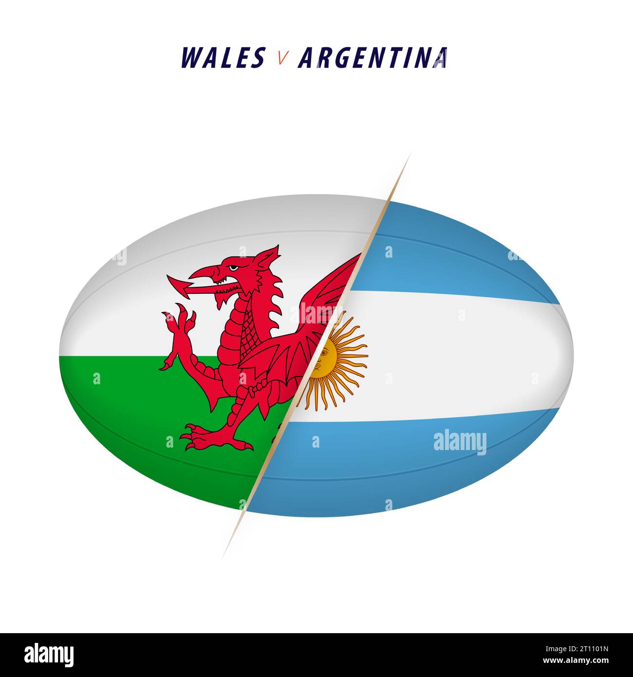 Rugby competition Wales vs Argentina. Rugby versus icon for quarter