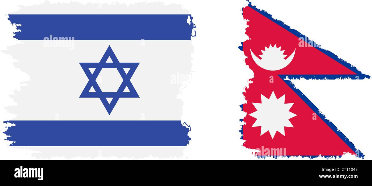 Nepal and Israel grunge flags connection, vector Stock Vector Image ...