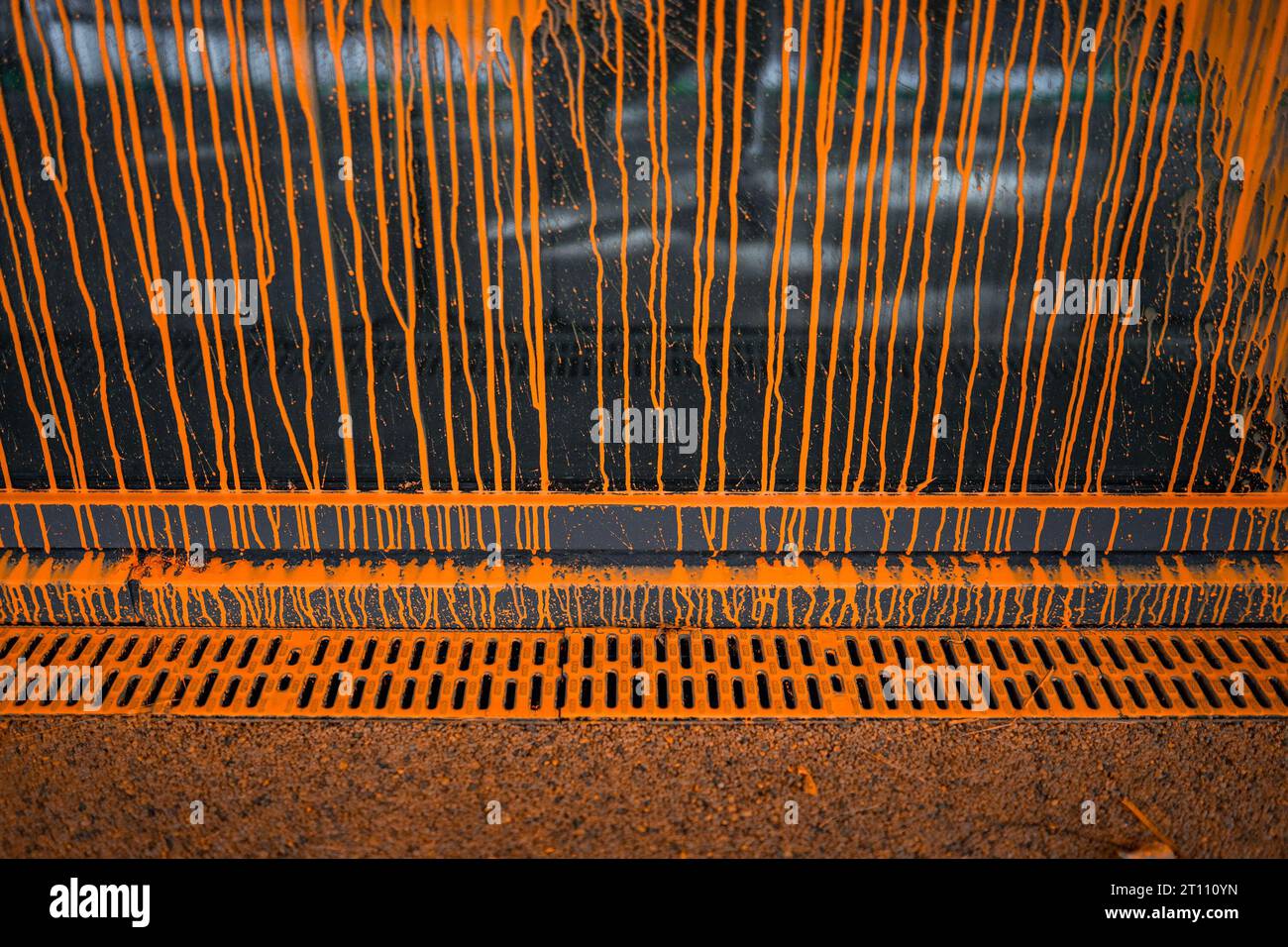 Ben, a 21yearold student, paints a building at the University of