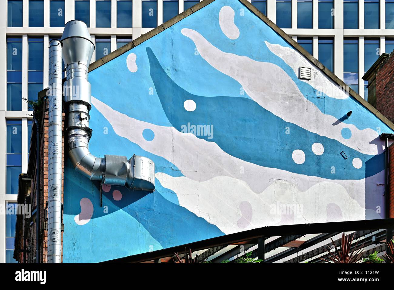 Newcastle bar restaurant painted wall and chrome metal extract