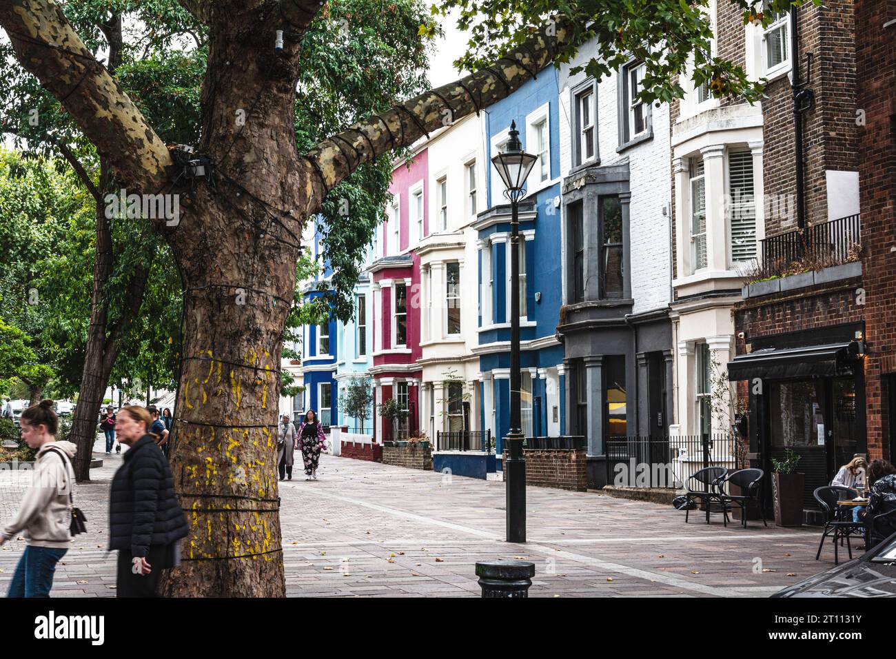London,England,United Kingdom - September 4, 2022 : View of colorful houses at Portobello Road Stock Photo