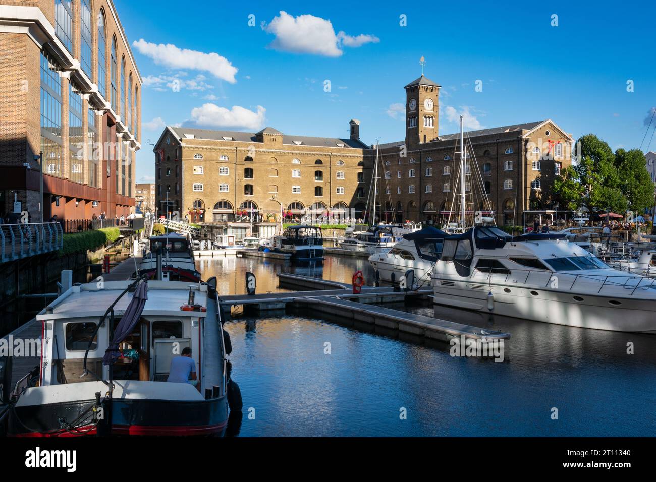 London,England,United Kingdom - August 24, 2022 : View of St Katharines Dock London borough Stock Photo