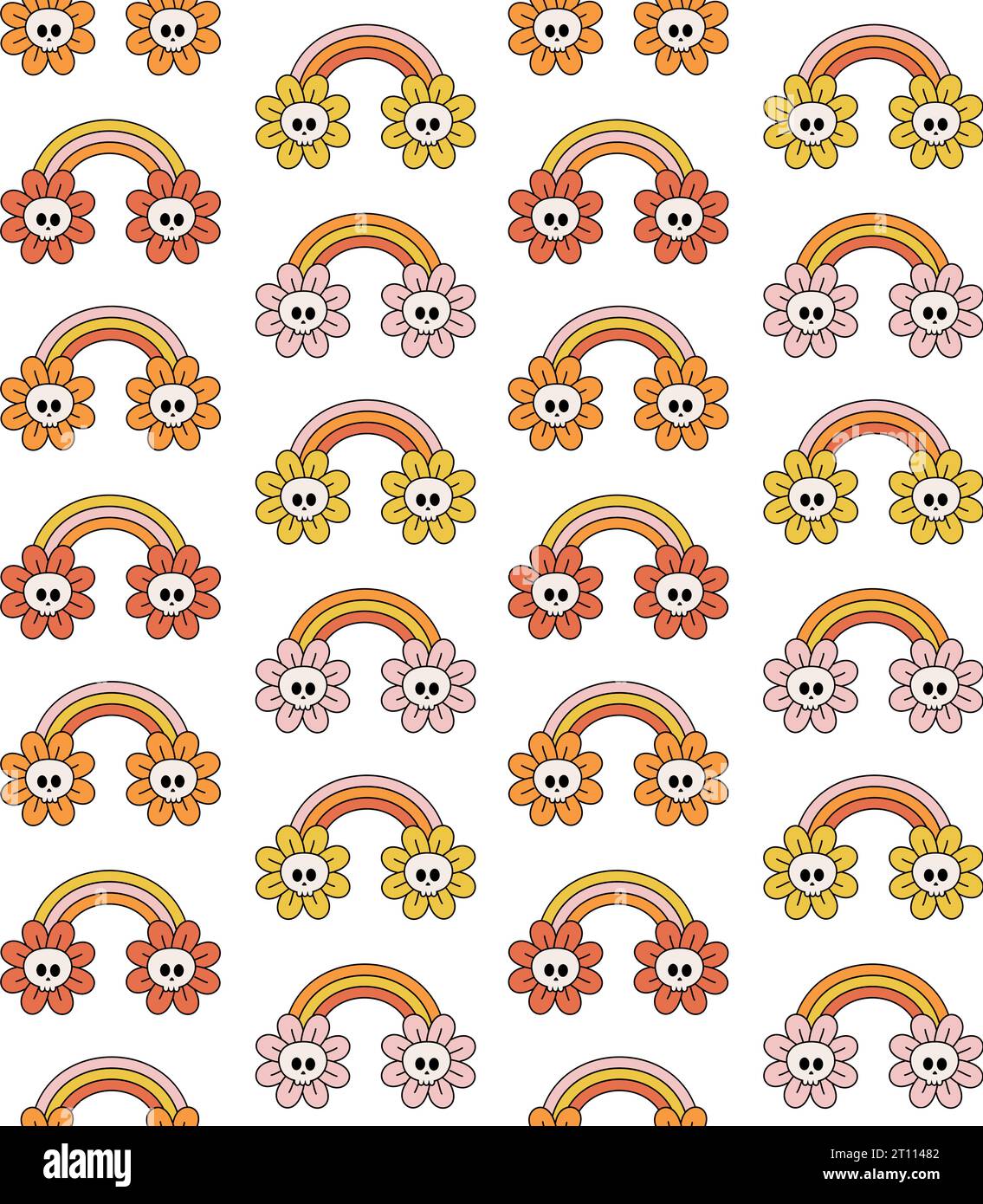 Vector seamless pattern of halloween rainbow Stock Vector
