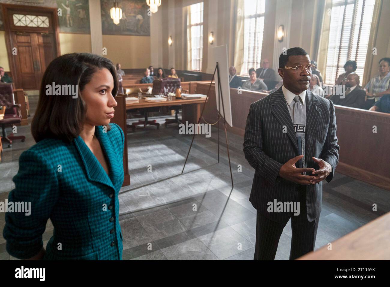 THE BURIAL, from left: Jurnee Smollett, Jamie Foxx, 2023. ph: Skip ...