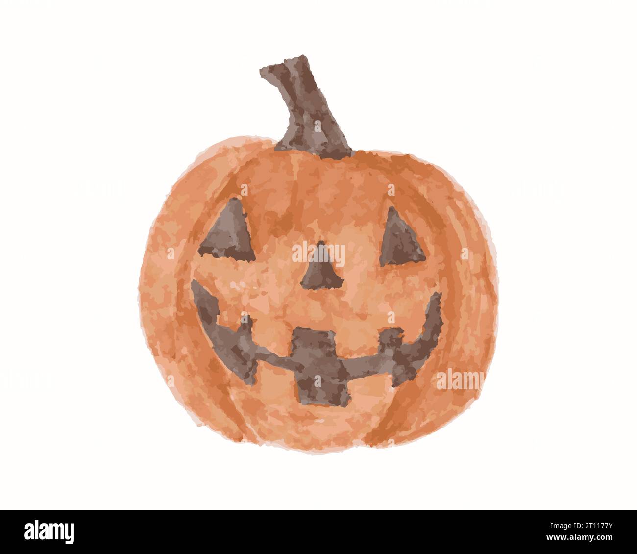 Vector isolated illustration of a Halloween pumpkin on a white ...