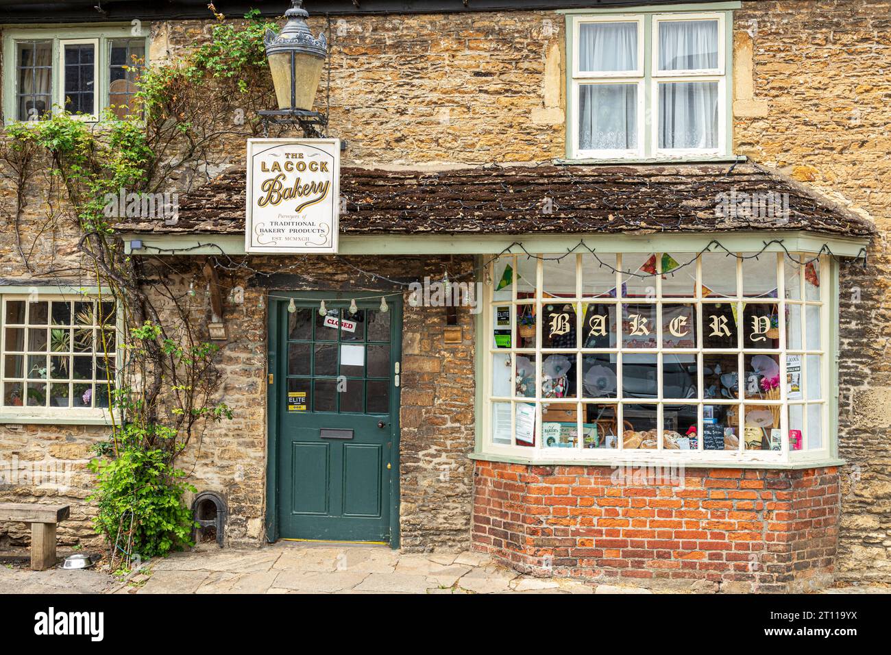 The Lacock Bakery, a traditional bakers shop in the village of Lacock, Wiltshire, England UK Stock Photo