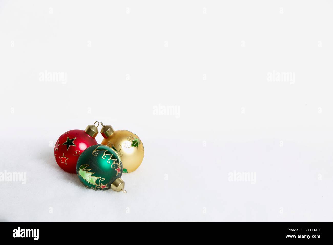 Xmas baubles on a white background Stock Photo