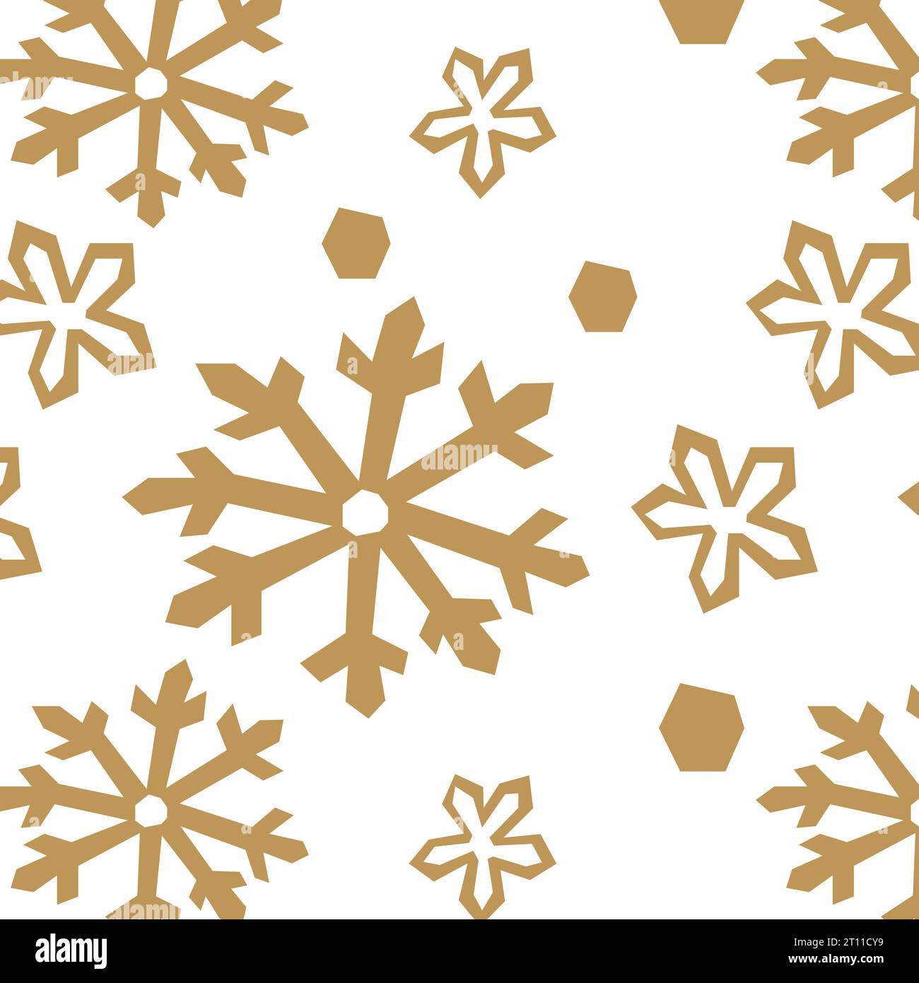 Vector Seamless Background with Gold Snowflakes Stock Vector Image ...