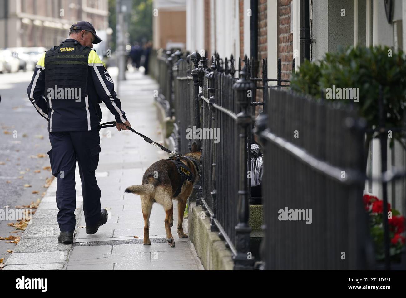Garda conducts security checks near Leinster House, Dublin, Kildare