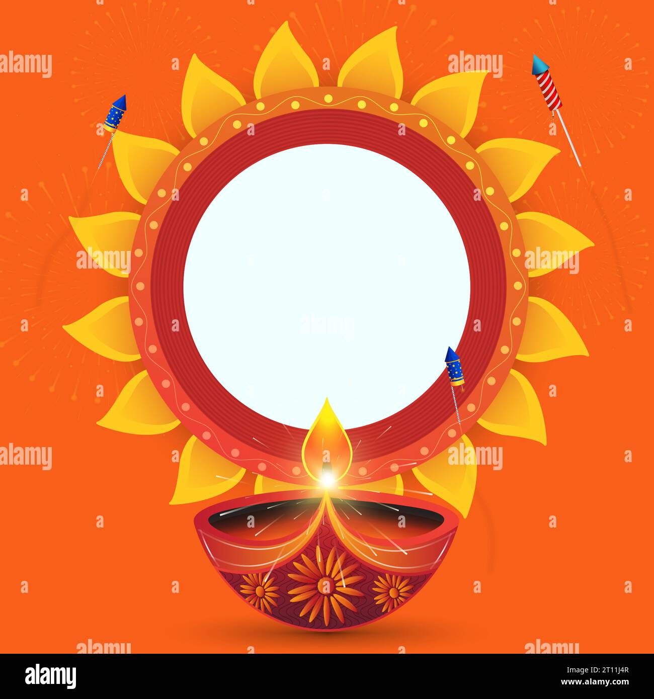 Vector illustration of Happy Diwali festival background with diya. space for text. Stock Vector