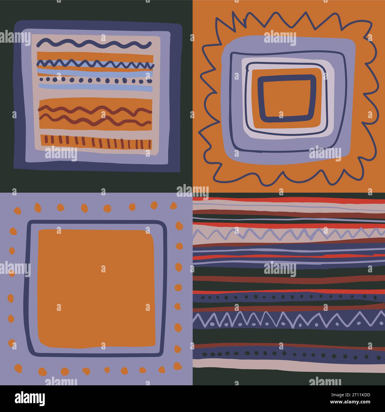 patchwork pattern on dark background. Vector illustration Stock Vector