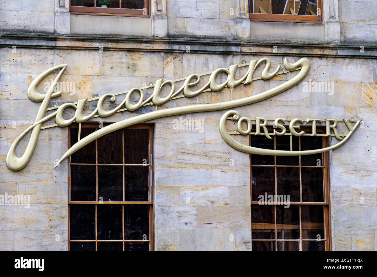 Jacobean Corsetry ghost sign, Virginia Street, Glasgow, Scotland, UK, Europe Stock Photo