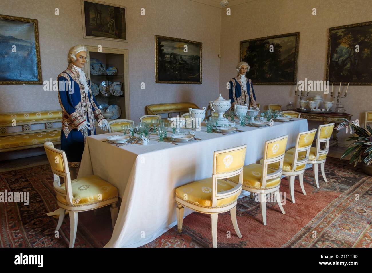 Palazzo Borromeo palace interior at Isola Bella, Lake Maggiore, Lombardy, Italy, Europe Stock Photo