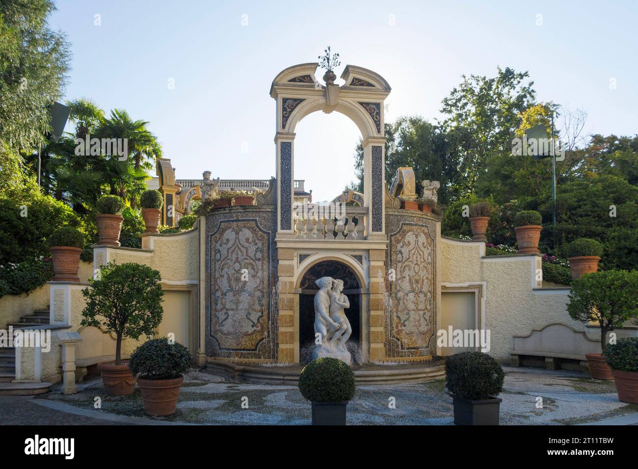 Garden of the Grand Hotel des Iles Borromees in Stresa, Italy, Europe Stock Photo