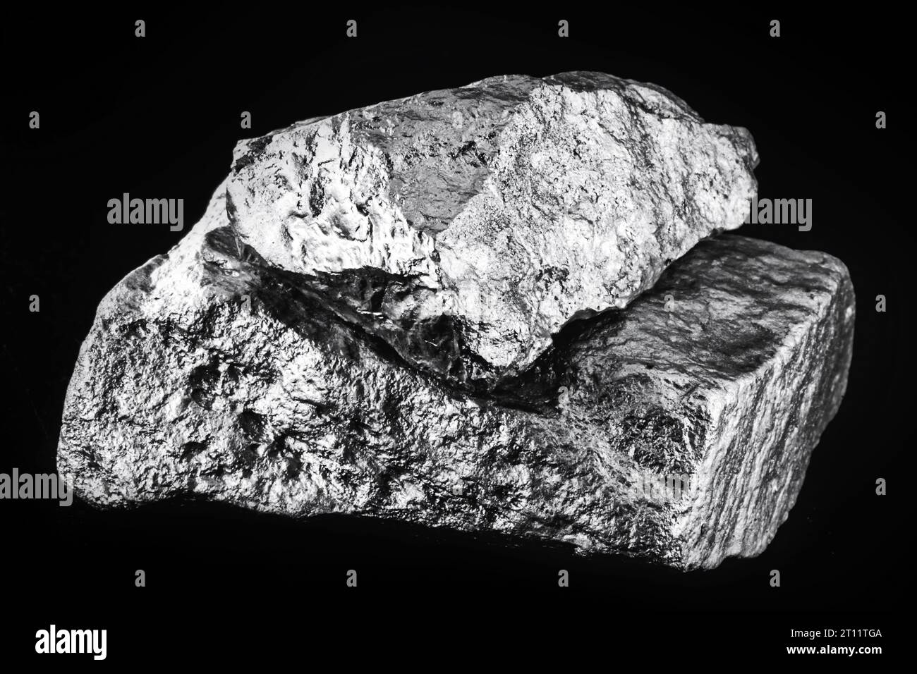 small titanium stone, metal used in light alloys. Macro photography of