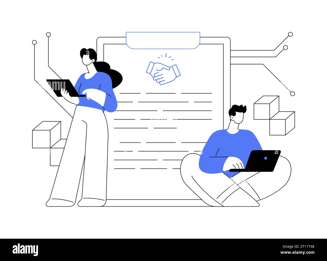 Smart contract abstract concept vector illustration Stock Vector Image ...