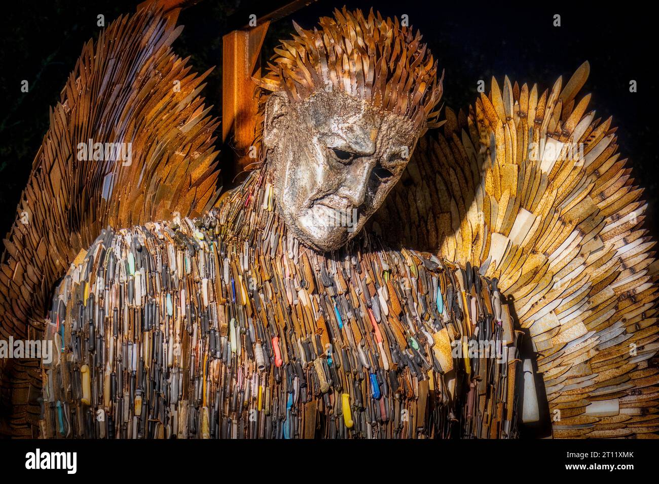 The Knife Angel - Contemporary sculpture formed of 100,000 knives created by artist Alfie Bradley Stock Photo