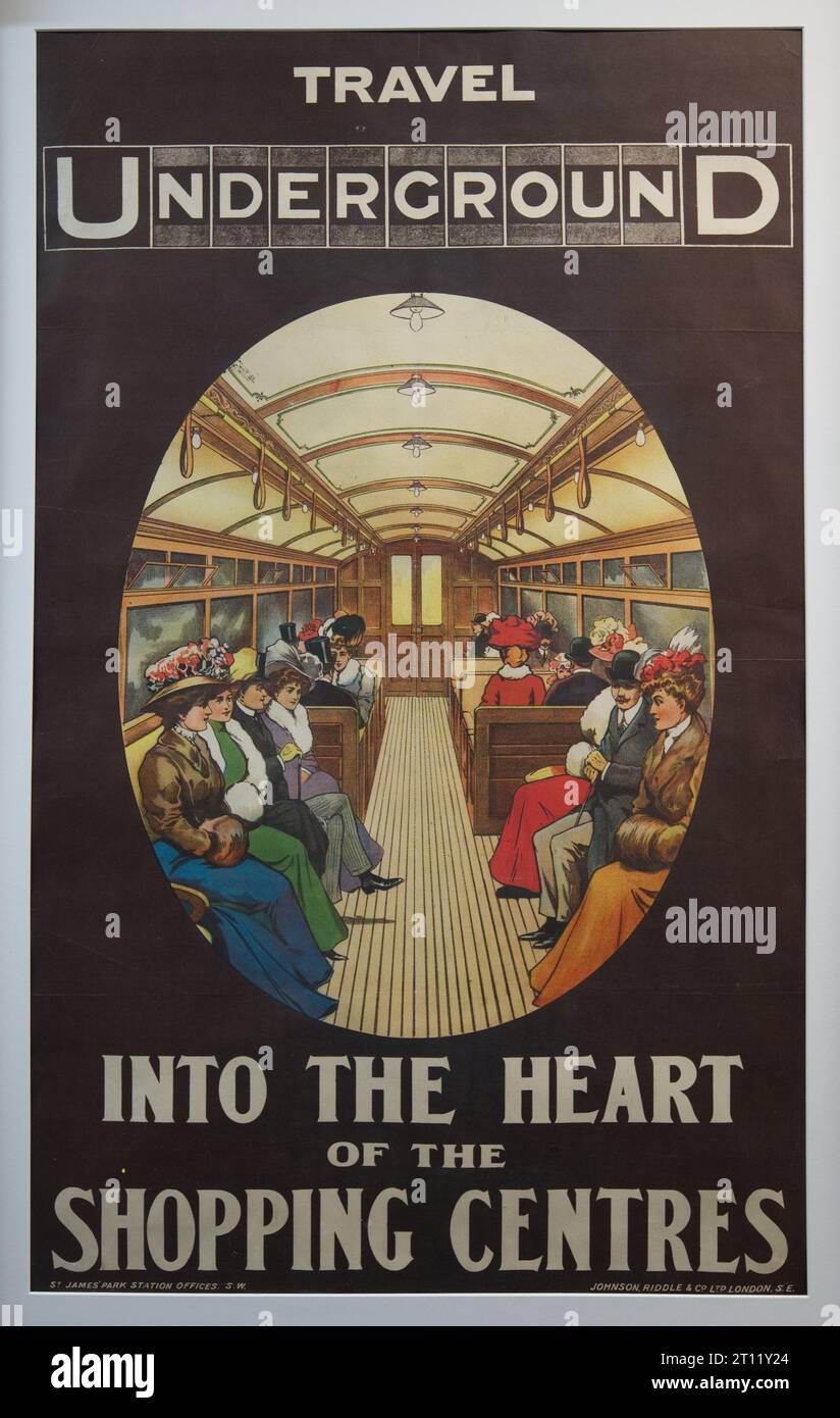 Vintage london underground poster hi-res stock photography and