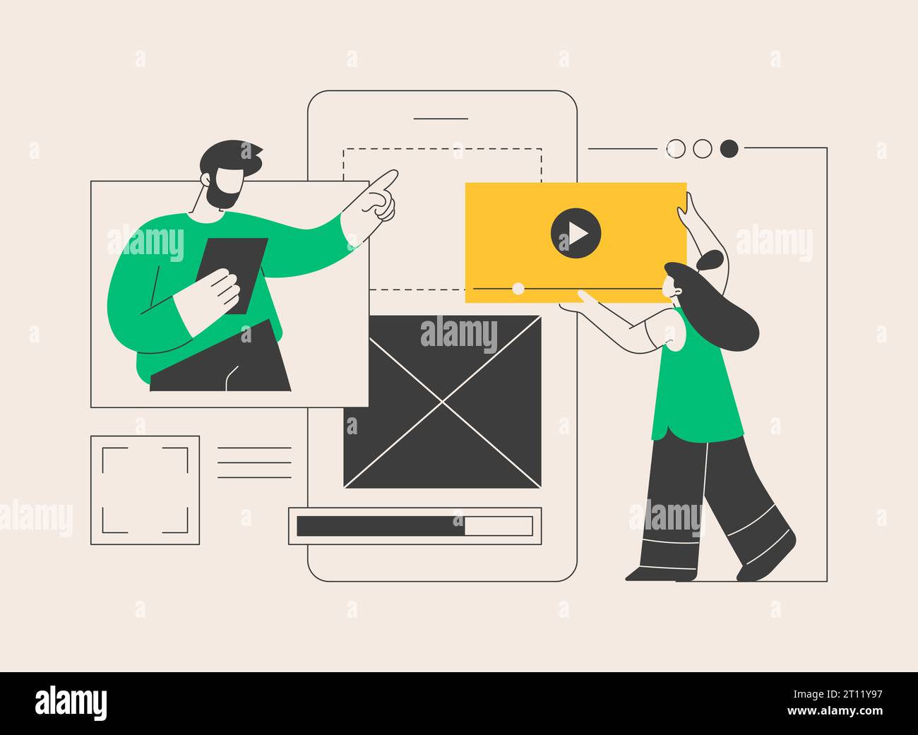 UI and UX design abstract concept vector illustration Stock Vector ...