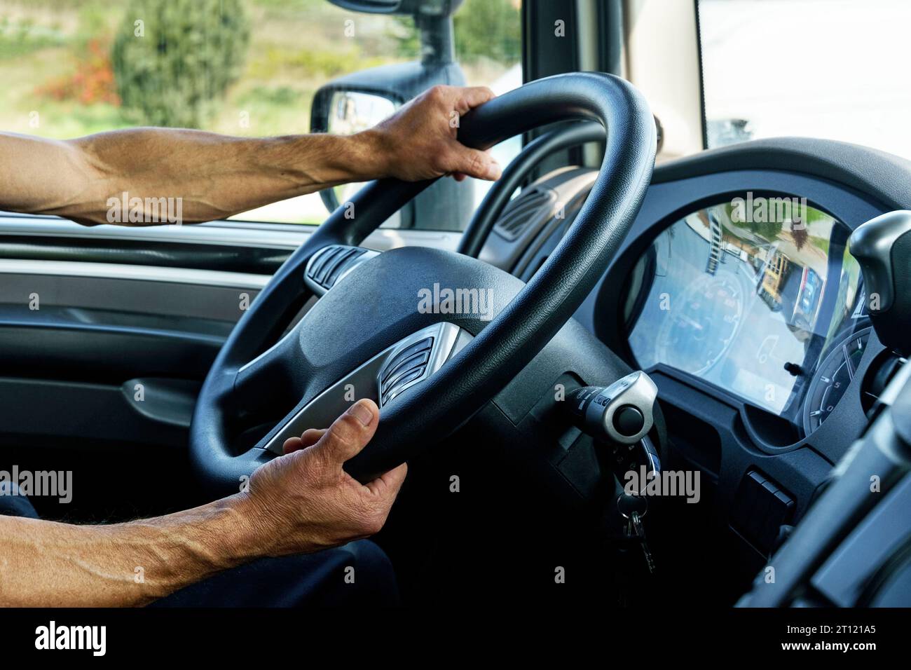 Semi truck steering wheel hi-res stock photography and images - Alamy