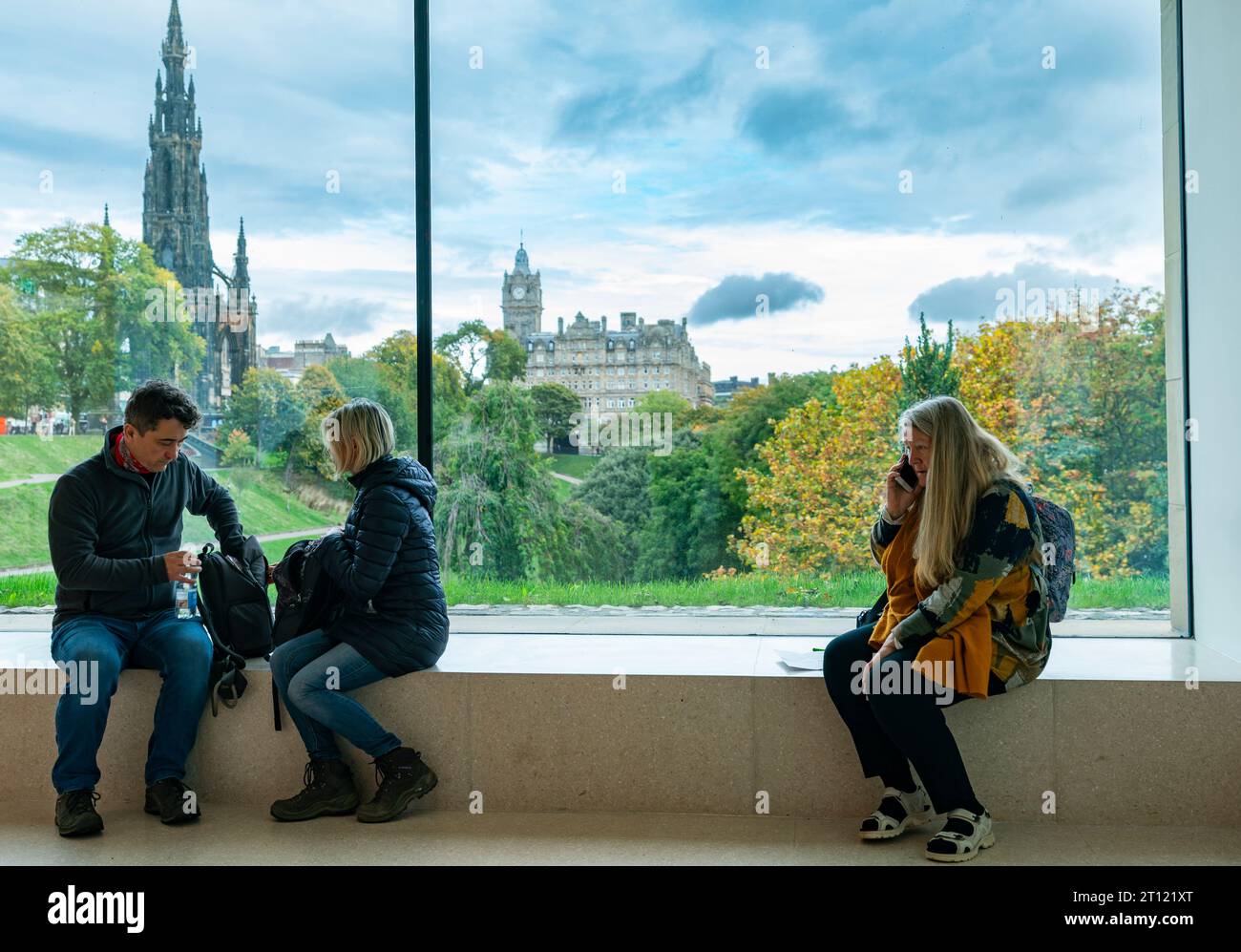 Views of Princes Street Gardens and Edinburgh skyline from the new wing ...