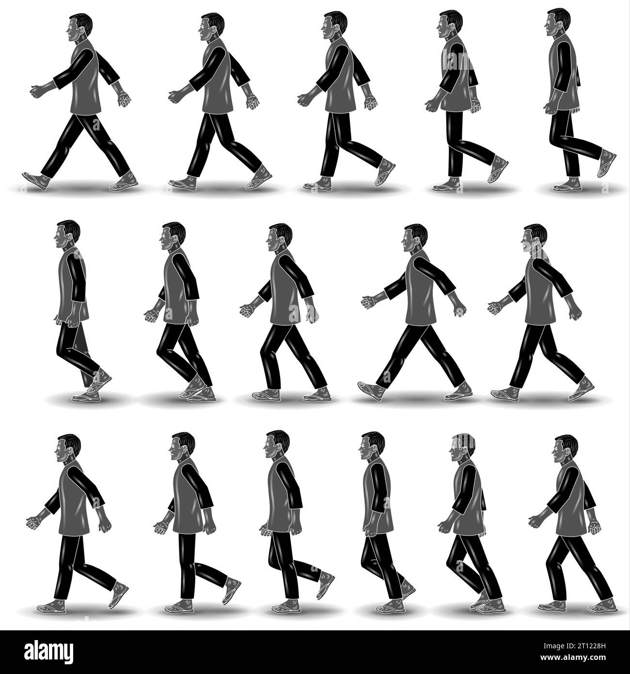 2,200+ Walk Sequence Stock Illustrations, Royalty-Free Vector Graphics &  Clip Art - iStock | Walk cycle