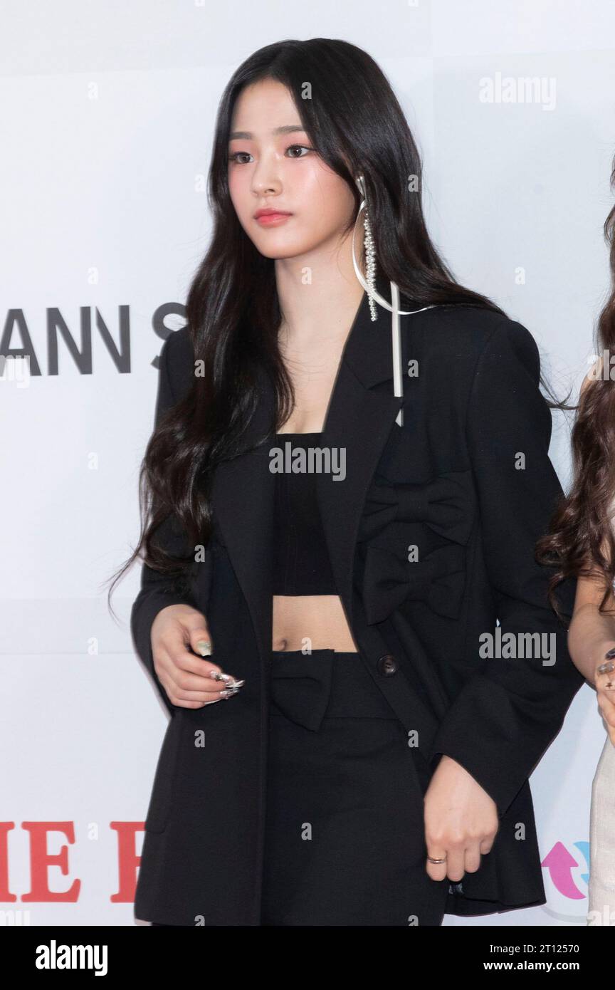Incheon, South Korea. 10th Oct, 2023. South Korean Minji, Hanni, Danielle,  Haerin and Hyein, K-Pop girl group NewJeans, attend a red carpet during the  '2023 The Fact Music Awards' in Incheon, South