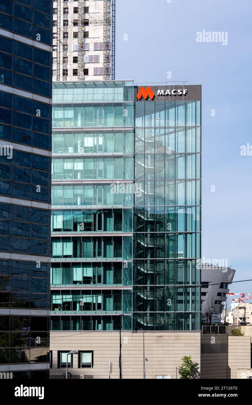 Headquarters of MACSF (Mutuelle d'Assurance du Corps Sanitaire Français), a French mutual insurance company for healthcare professionals Stock Photo