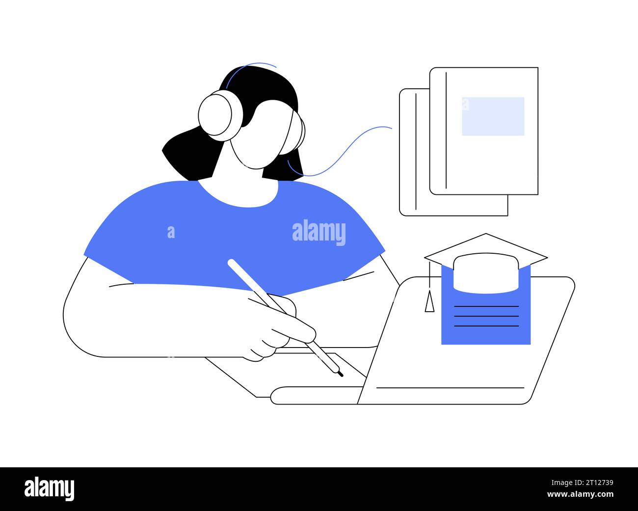 Audio lecture isolated cartoon vector illustrations Stock Vector Image