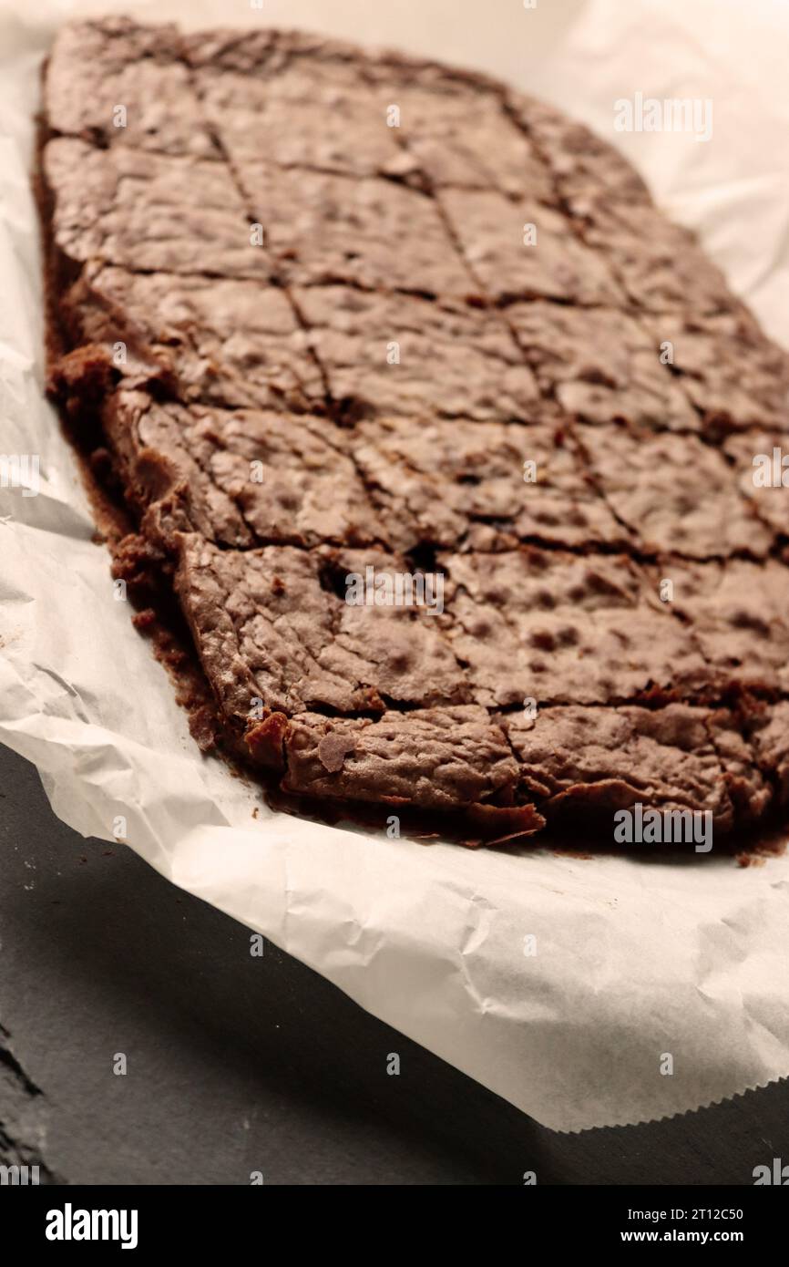 Brownie Kuchen cake black Stock Photo