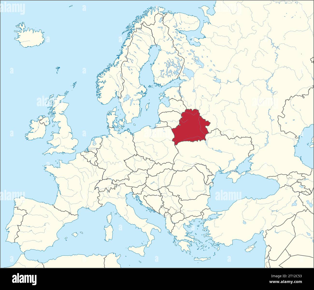 Location map of the REPUBLIC OF BELARUS, EUROPE Stock Vector