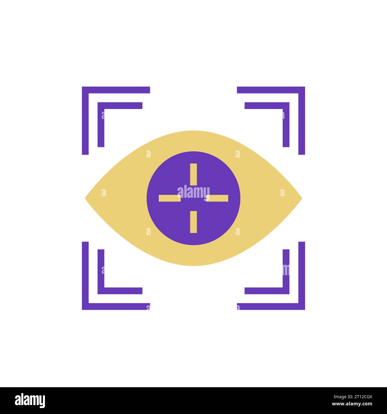 eye tracking icon on white, flat vector Stock Vector