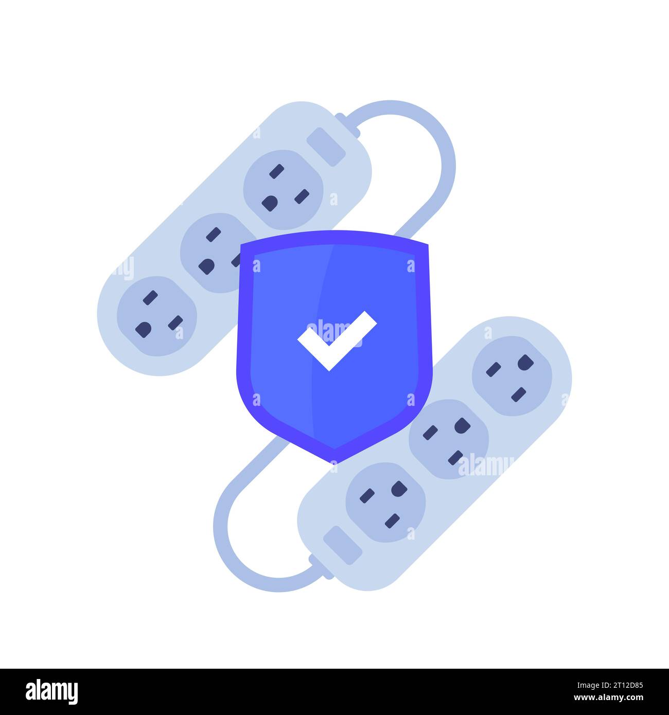 surge protectors, power strip icon with a shield Stock Vector