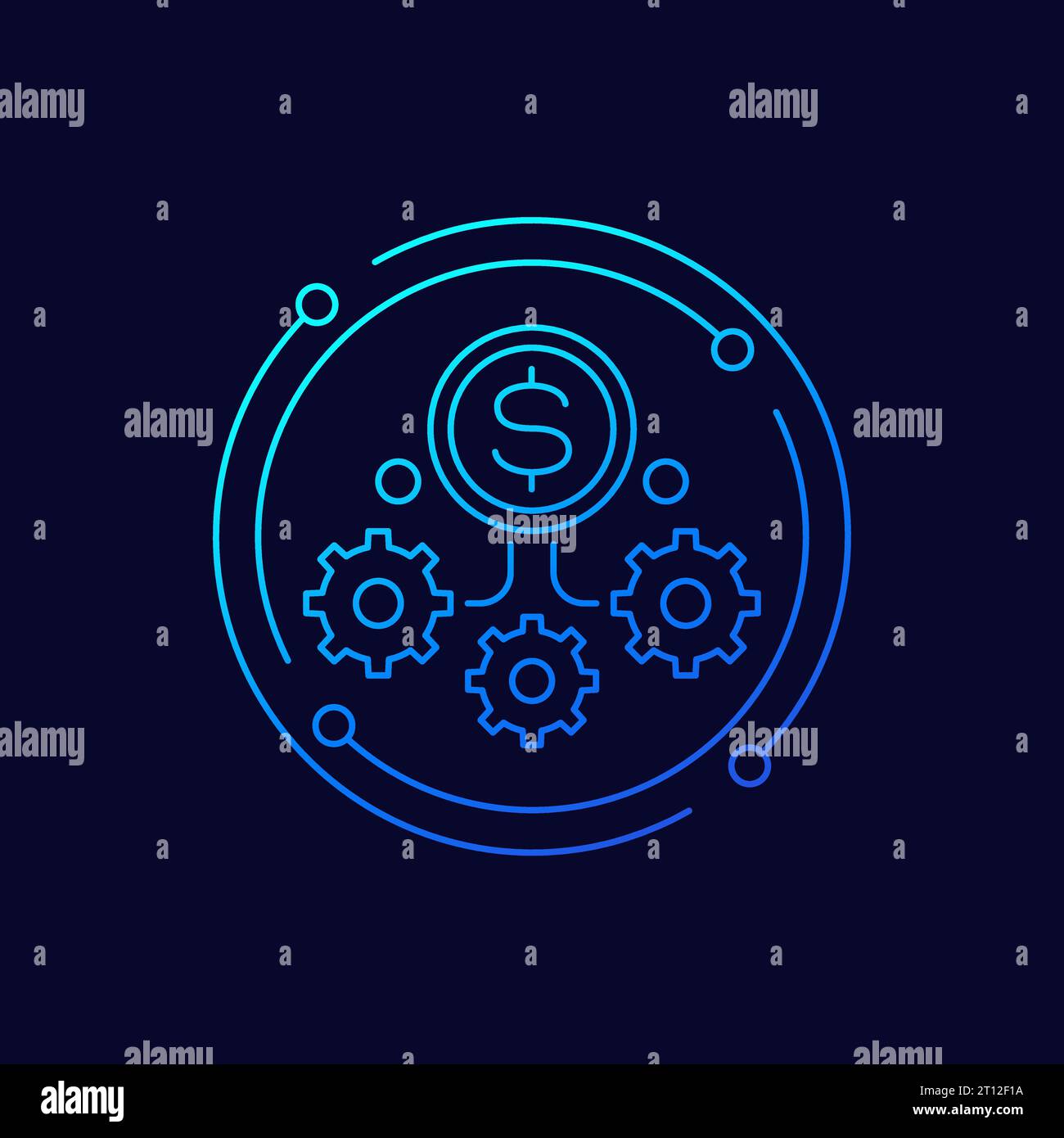 operational costs icon, linear design Stock Vector