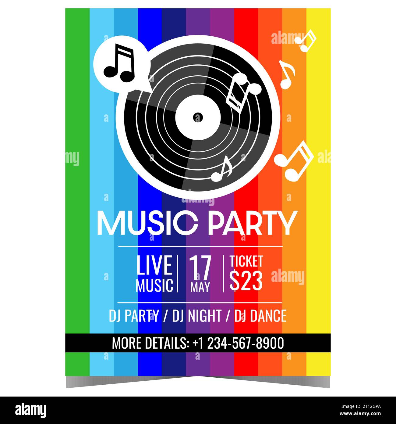Banner for Karaoke Party with Mic on Colored Spots Stock Vector