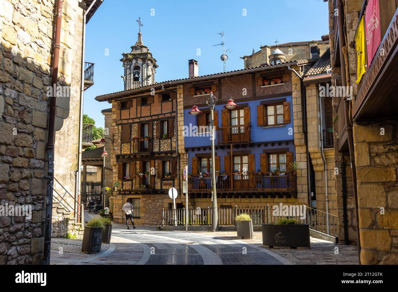 Old town of the municipality of Lezo, the small coastal town in the province of Gipuzkoa, Basque Country. Spain Stock Photo