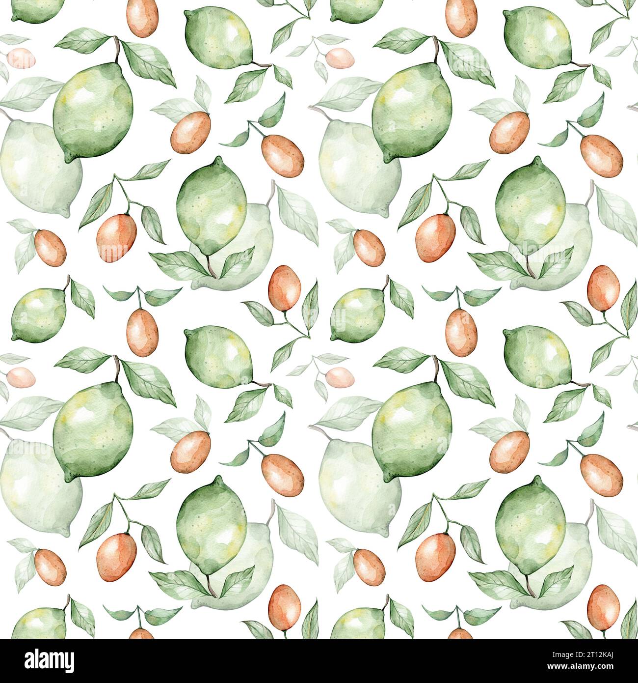 Seamless pattern with watercolor garden fruits Stock Photo Alamy