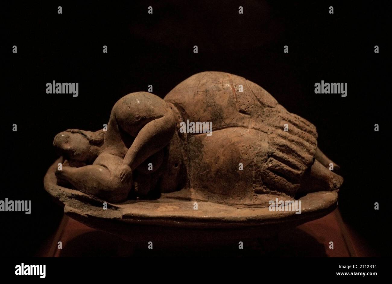 Neolithic Period. Temple Period (3600 to 2500 BC). The Sleeping Lady. Clay statuette found in a burial chamber in the Hypogeum of Hal Saflieni, Malta. Dated ca. 3000 BC. National Museum of Archaeology. Valletta. Malta. Stock Photo
