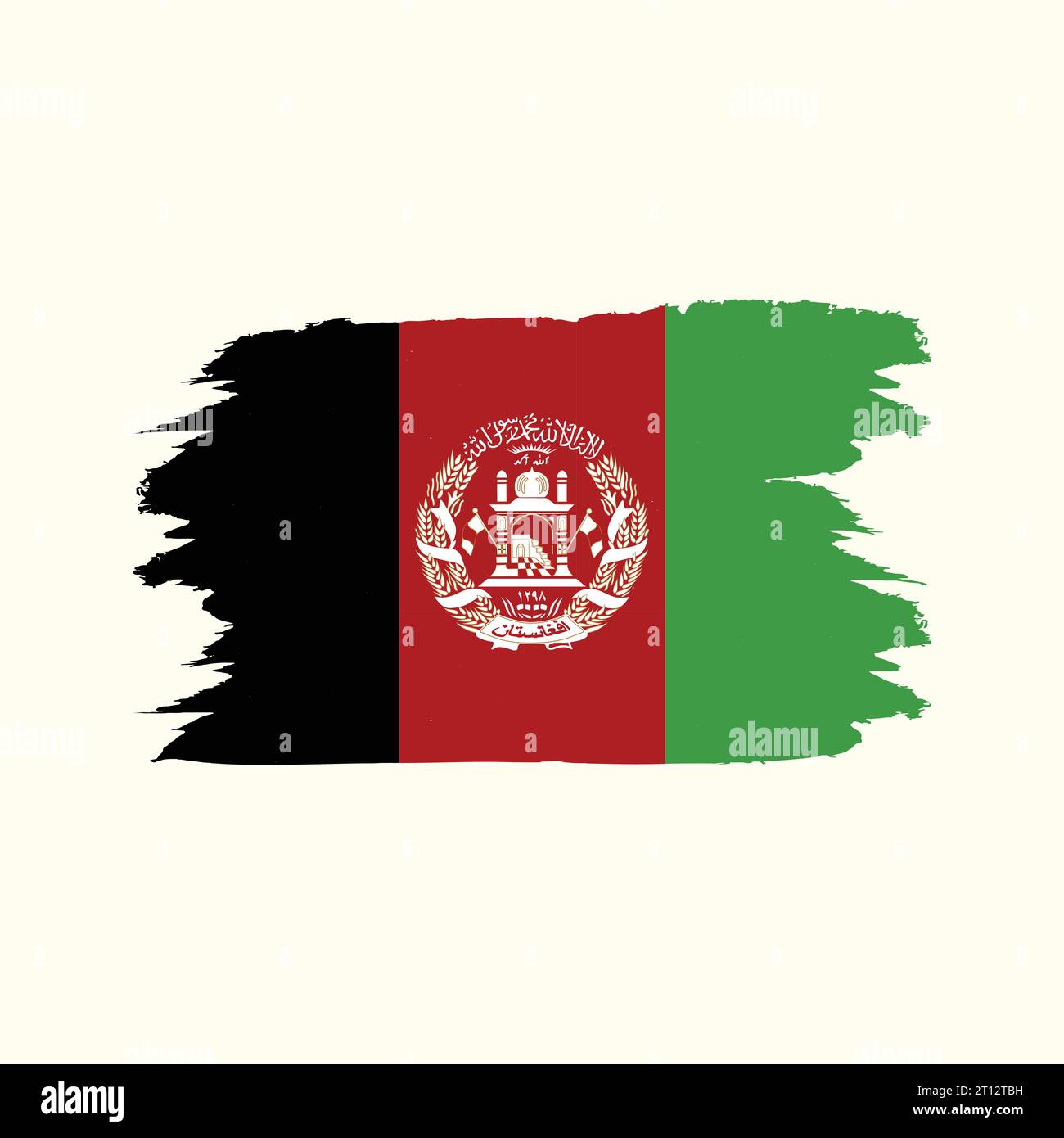 vector flat design Afghanistan national emblems Stock Vector