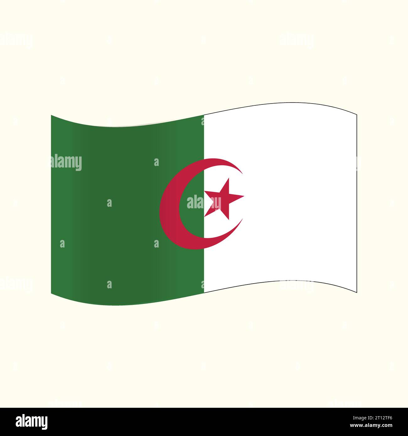 vector flag of Algeria national emblems Stock Vector