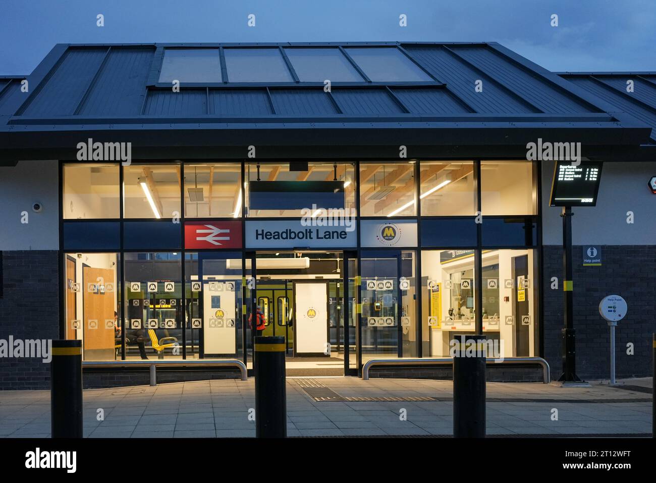 Headbolt Lane is a railway station in Kirkby, Merseyside, England, which opened on 5 October 2023.  Photo by Alan Edwards for f2images Stock Photo