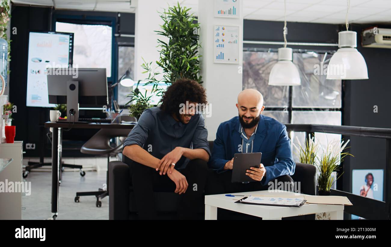 Manager explaining research project trying to create small business