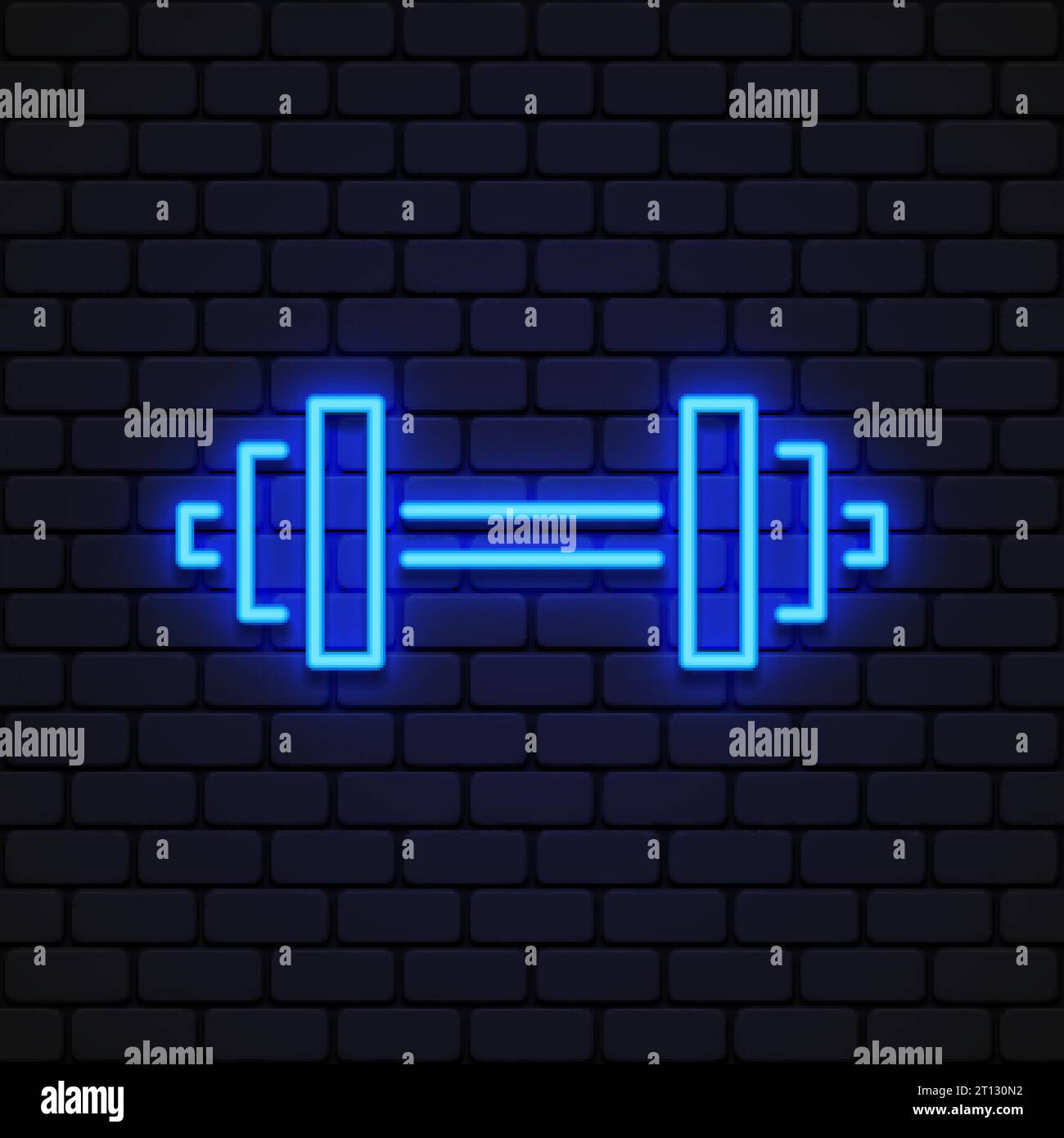 Dumbbell neon icon on light background. Vector illustration Stock ...