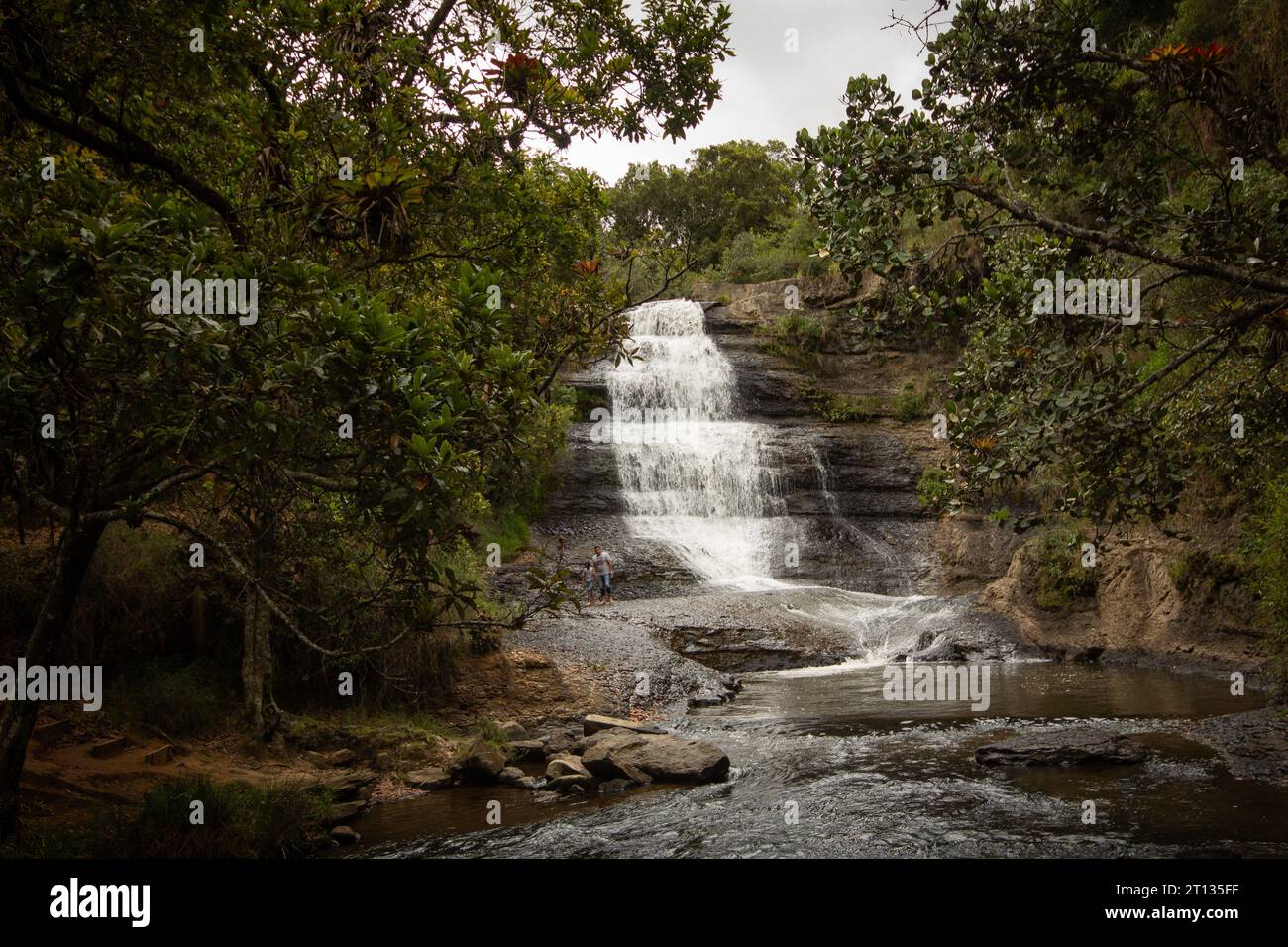 Beatiful natural waterfall in the Colombia mountains Stock Photo
