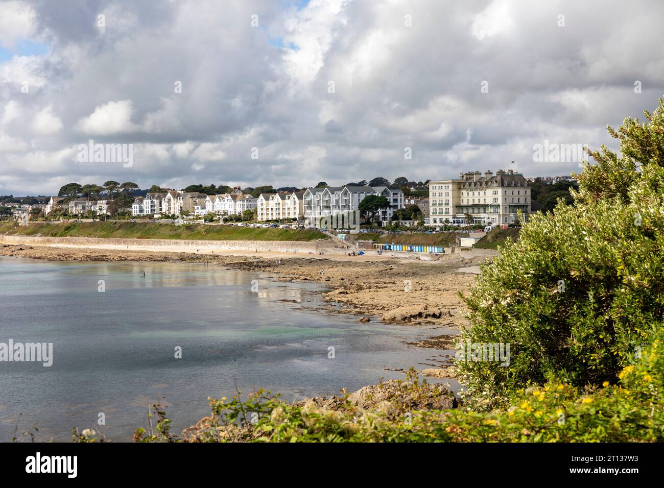 Sept 2023, View of Falmouth Bay and Falmouth Castle beach from ...