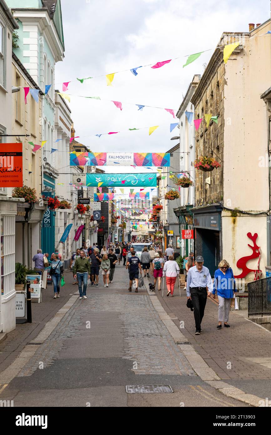 Shops and stores in Falmouth town centre along church street,Cornwall,England,UK Stock Photo Alamy