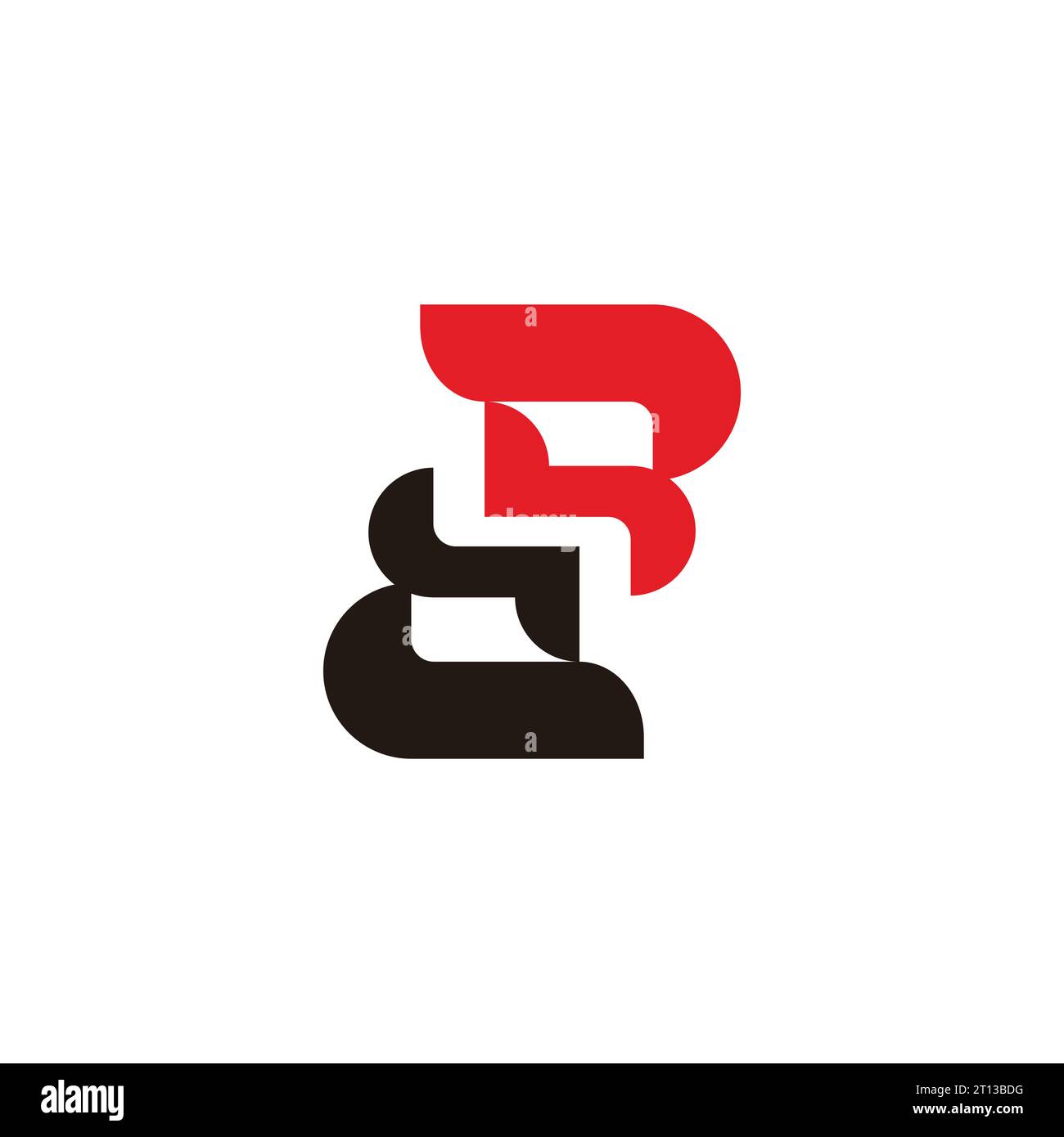 letter bs negative space curves logo vector Stock Vector