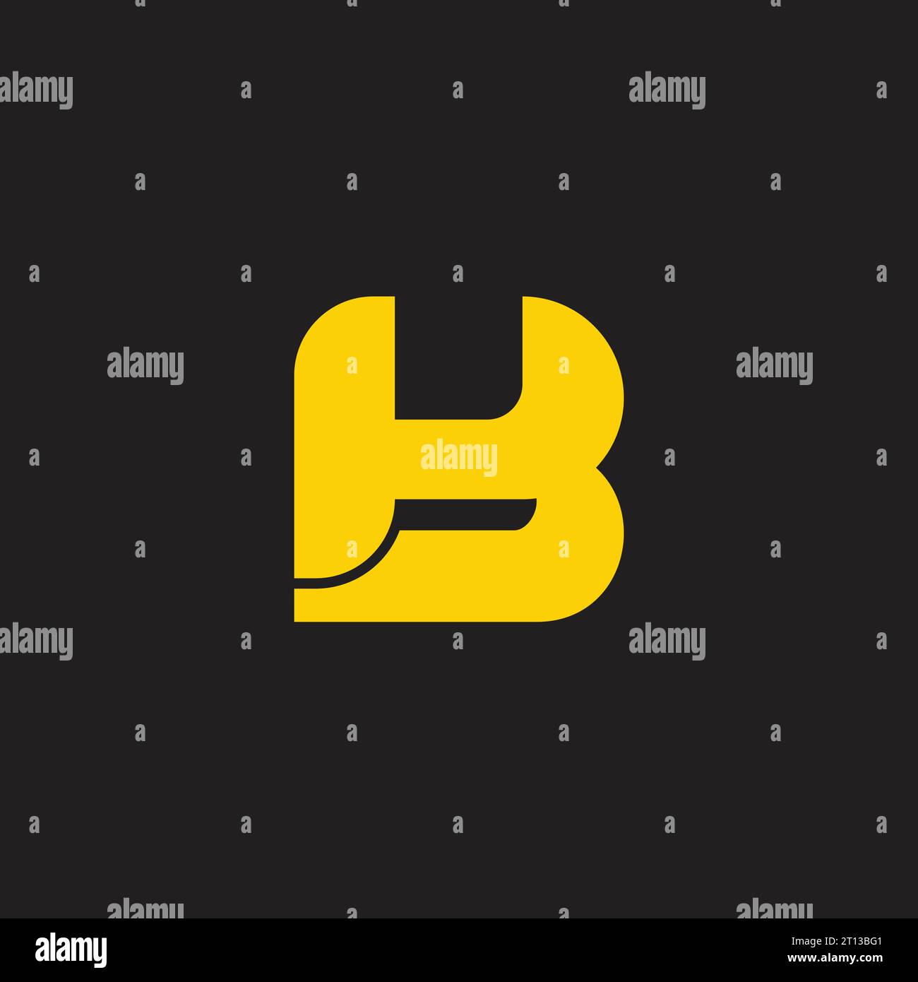 letter kb simple cute geometric yellow logo vector Stock Vector